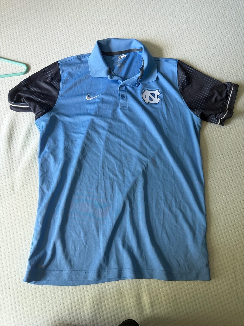 Nike Light Blue and Black UNC Polo Shirt